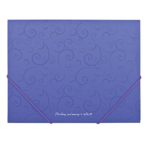 Plastic folder A5 with elastic bands, BAROCCO, purple