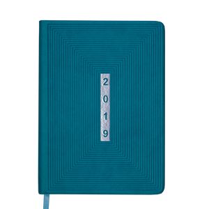 Diary dated 2019 MEANDER, A5, 336 pages, turquoise