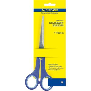 Scissors with rubber inserts BUROMAX, 175 mm