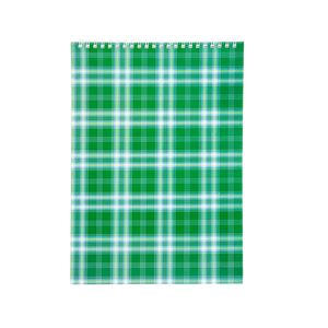 Notepad with spring on top SHOTLANDKA, A4, 48 sheets, checkered, green