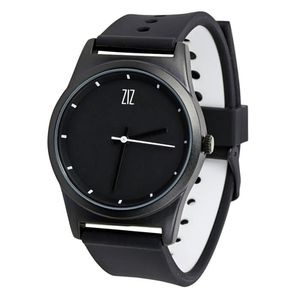 Schwarze Uhr mit Silikonarmband + Extra. Riemen + Geschenkbox (4100144)