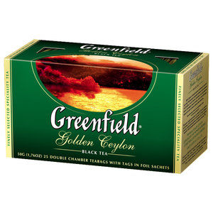 Black tea GOLDEN CEYLON 2gx25pcs. "Greenfield" package