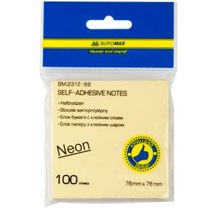 Bloc-notes NEON 76x76mm, 100 feuilles, assortis