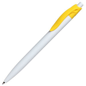 Ручка пластикова, жовто - біла