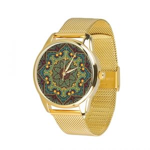 Zegarek „Złote wzory” (pasek ze stali nierdzewnej złoty) + dodatkowy pasek (5014387)