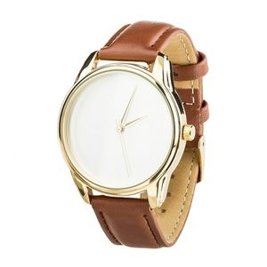 Uhr „Minimalism“ (Kaffee-Schokolade-Armband, Gold) + zusätzliches Armband (4600272)