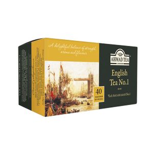 Tè nero inglese n. 1, 40x2g economico, "Ahmad", confezione