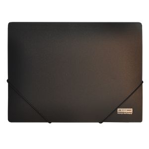 Plastic folder A4 with elastic bands, JOBMAX, black