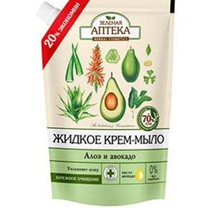 Sapone liquido "Green Pharmacy", 460 ml, Aloe e avocado