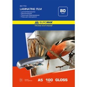 Glossy lamination film 80 microns, A5 (154x216mm), 100 pcs.