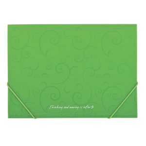 Plastic folder A4 with elastic bands, BAROCCO, light green