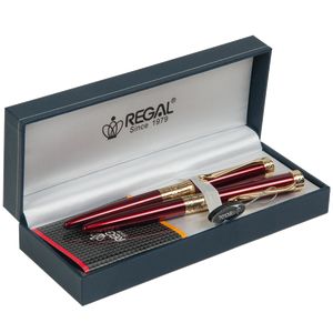 Комплект ручок (П+Р) в подарунковому футлярі, бордовий