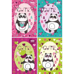 Notepad with spring on top, A-7, 40 l., CUTE PANDA, cardboard cover, KIDS Line
