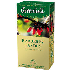 Thé noir BARBERRY GARDEN 1,5gx25pcs., "Greenfield", paquet