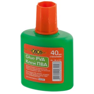 PVA-Kleber mit Pinsel, 40 ml.