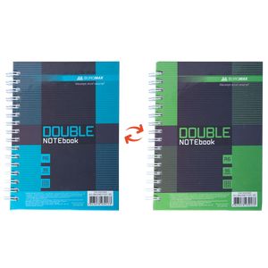 Notebook DOUBLE A6, spring-loaded, 96 sheets, checkered, hard laminated cover, brown