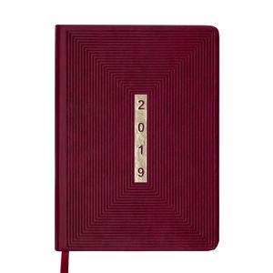 Diary dated 2019 MEANDER, A5, 336 pages, burgundy