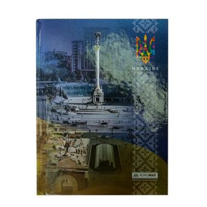 Notatnik UKRAINA, A-5, 96 kartek, w kratkę, TV. okładka kartonowa, kolor niebieski