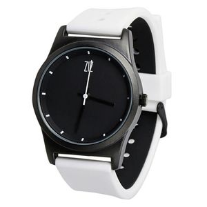 Schwarze Uhr mit Silikonarmband + Extra. Riemen + Geschenkbox (4100145)