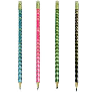 Набір олівців графітових HB, асорті голограма, 4шт.
