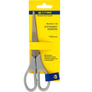 Office scissors BUROMAX, 160 mm, gray