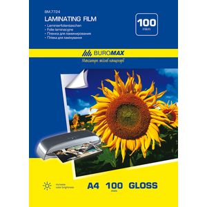 Glänzende Laminierfolie 100 Mikron, A4 (216 x 303 mm), 100 Stück.