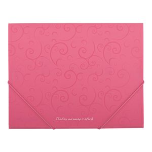 Plastic folder A5 with elastic bands, BAROCCO, pink