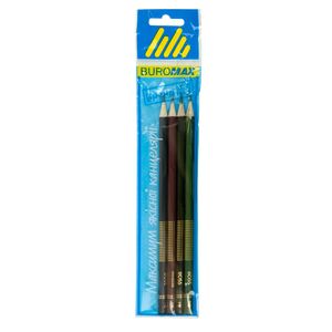 Set of graphite pencils HB, BOSS, assorted, without eraser, 4 pcs./blister