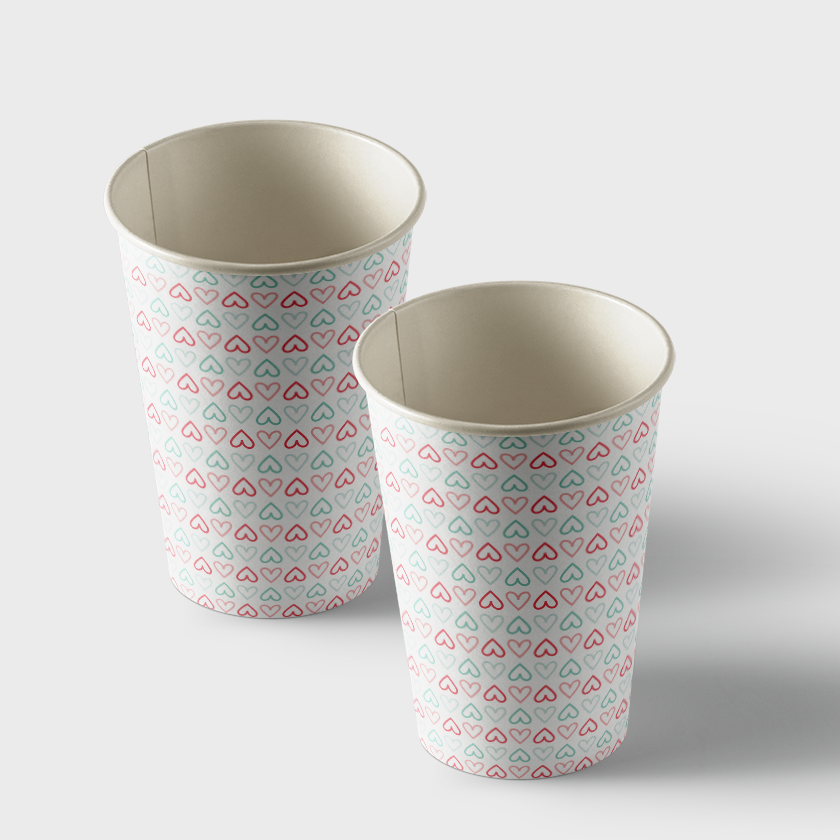 Paper cups with prints of women's patterns, pack of 50 pcs, volume 175 ml (WL 03.21-14-8-9)