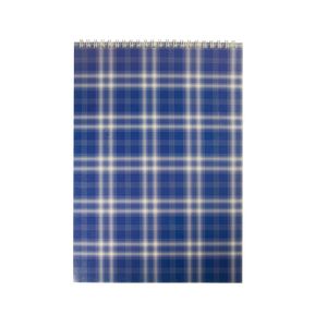 Notepad with spring on top SHOTLANDKA, A4, 48 sheets, checkered, blue