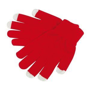 Tactile (touch) gloves CONTACT, red