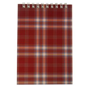 Notepad with spring on top SHOTLANDKA, A6, 48 sheets, checkered, burgundy