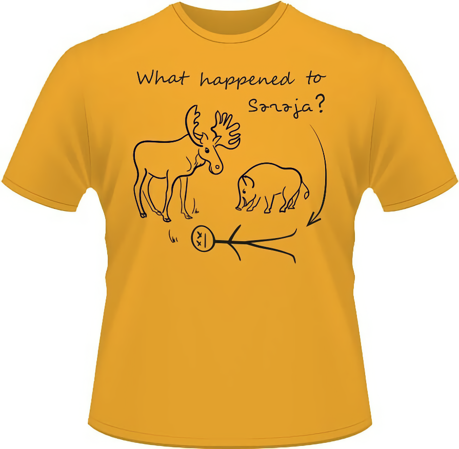 T-shirt avec imprimé "Qu'est-il arrivé à Sereja"