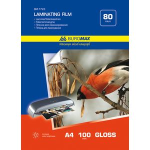 Glossy lamination film 80 microns, A4 (216x303mm), 100 pcs.