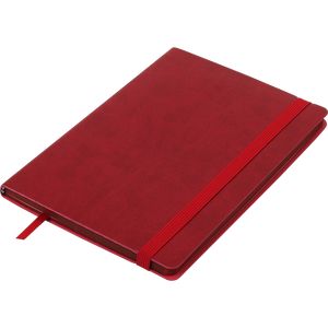 Business notebook BRIEF A5, 96 sheets, clean, artificial leather cover, red