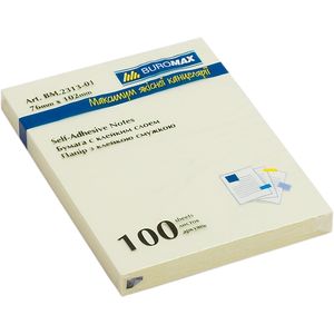 Блок бумаги для заметок 76 x 102мм, 100 листов, желтый