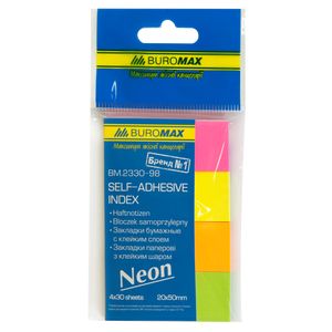 Paper bookmarks 50x20mm, 4x30 sheets, assorted, neon