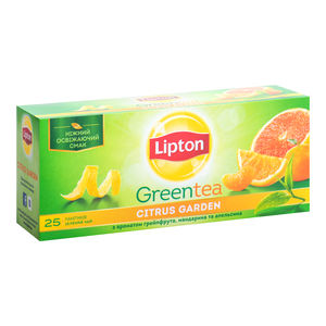Grüner Tee CITRUS GARDEN GREEN 2g x 25, „Lipton“, Packung