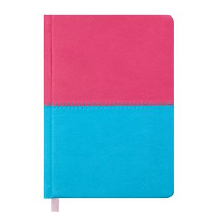 Diary undated QUATTRO, A6, pink+turquoise