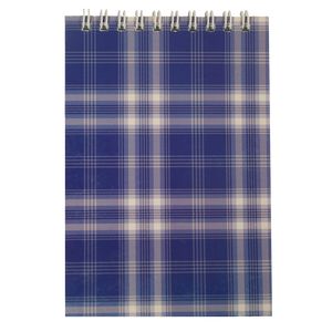 Notepad with spring on top SHOTLANDKA, A6, 48 sheets, checkered, blue