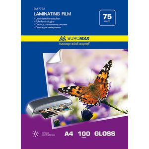 Glossy lamination film 75 microns, A4 (216x303mm), 100 pcs.
