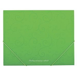 Carpeta de plástico A5 con gomas elásticas, BAROCCO, verde claro