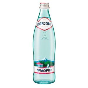 Sparkling mineral water, 0.5l, "Borjomi", glass