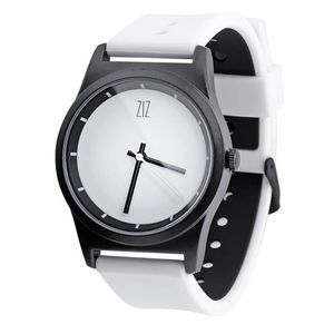 Weiße Uhr mit Silikonarmband + Extra. Riemen + Geschenkbox (4100245)