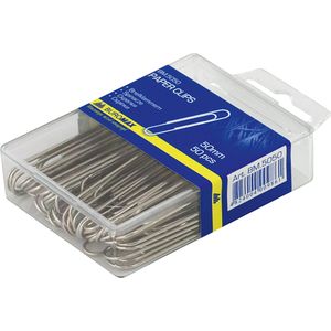 Nickel-plated paper clips 50mm, 50 pcs.