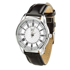 Zegarek „Big Ben” (pasek głęboko czarny, srebrny) + dodatkowy pasek (4604253)