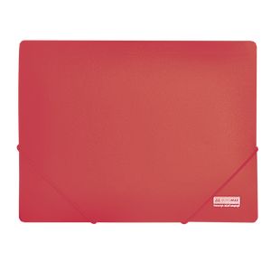 Plastic folder A4 with elastic bands, JOBMAX, red