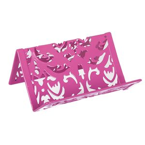 Business card stand “BAROCCO” BUROMAX, metal, pink