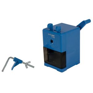 Mechanical sharpener with clamp, large, blue