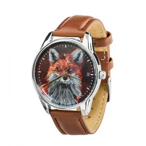 Reloj "Fox" (café - chocolate, plateado) + correa adicional (4617756)